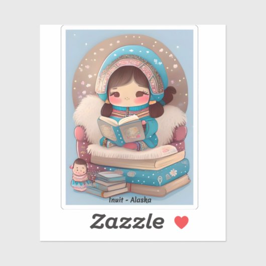 世界の女読の子 – アラスカのイヌイット シール (シート)