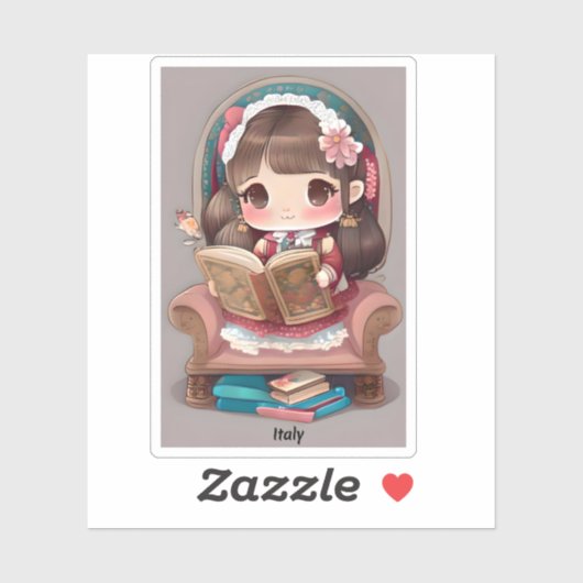 世界の女読の子 – イタリア シール (シート)