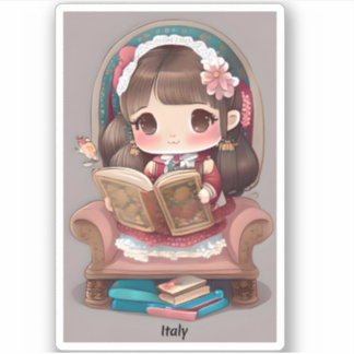 世界の女読の子 – イタリア シール
