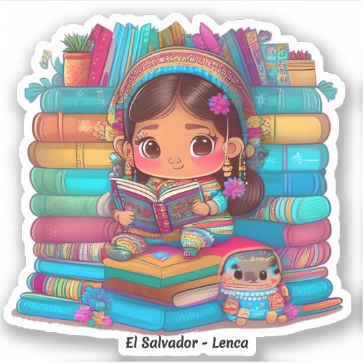 世界の女読の子 – エルサルバドルのレンカ シール (正面)