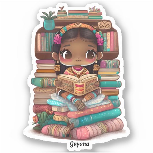 世界の女読の子 – ガイアナ シール (正面)