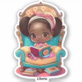 世界の女読の子 – Liberia シール