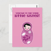 世界の妹への歓迎! babushkaの人形 ポストカード (正面/裏面)