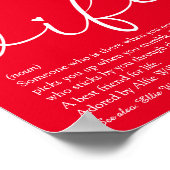 世界の妻の最高の定義シックなスクリプト赤 ポスター (角)