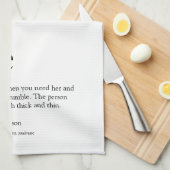 世界の妻の最高の定義白黒おもしろい キッチンタオル (四つ折り)