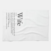 世界の妻の最高の定義白黒おもしろい キッチンタオル (横)