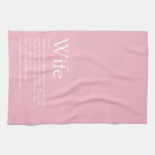 世界の妻最高のの定義ピンクガーリーおもしろい キッチンタオル (横)