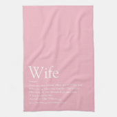 世界の妻最高のの定義ピンクガーリーおもしろい キッチンタオル (縦)