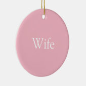 世界の妻最高のの定義ピンクガーリー色 セラミックオーナメント (右)