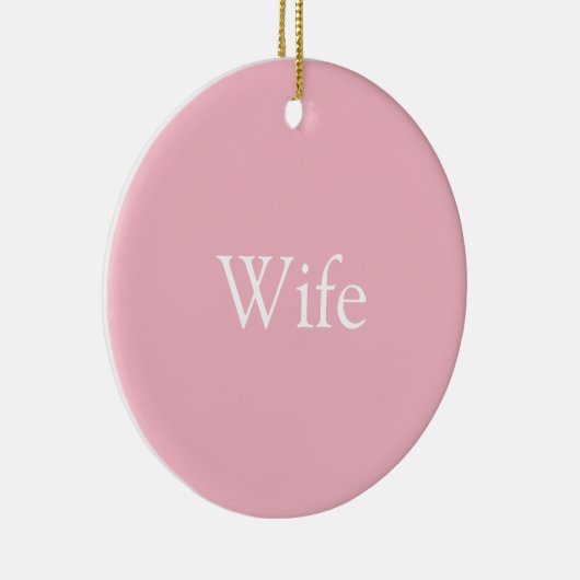 世界の妻最高のの定義ピンクガーリー色 セラミックオーナメント (右)