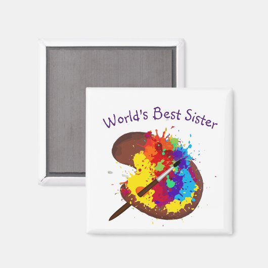 世界の姉妹最高の可愛いアーティストパレット引用文 マグネット (正面/裏面)