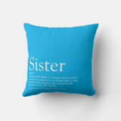 世界の姉妹最高の定義おもしろいスカイブルー クッション (裏面)
