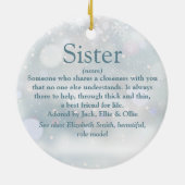 世界の姉妹最高の定義クリスマス セラミックオーナメント (裏面)