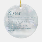 世界の姉妹最高の定義クリスマス セラミックオーナメント (裏面)