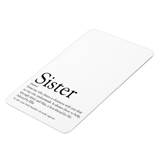 世界の姉妹最高の定義白黒 マグネット (左側)