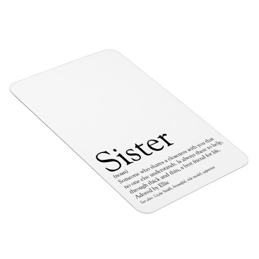 世界の姉妹最高の定義白黒 マグネット (右側)