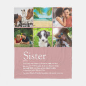 世界の姉妹最高の定義6フォトピガーリーンク フリースブランケット (正面)