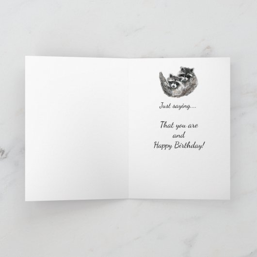 世界の姉妹最高の誕生日かわいいラクーン動物 カード (内部)