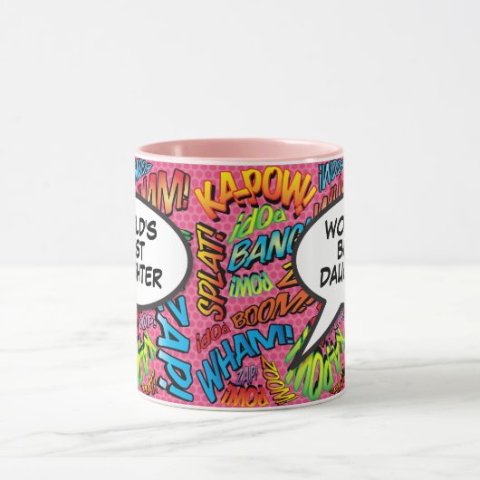 世界の娘最高のおもしろいモダンレトロ漫画 マグカップ (中央)