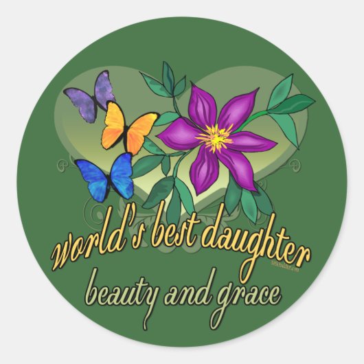 世界の娘最高の美しいと恵み ラウンドシール (正面)