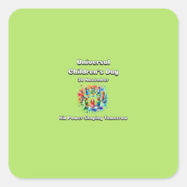 世界の子どもの日。明日のキッド・パワー・シェーピング。 スクエアシール