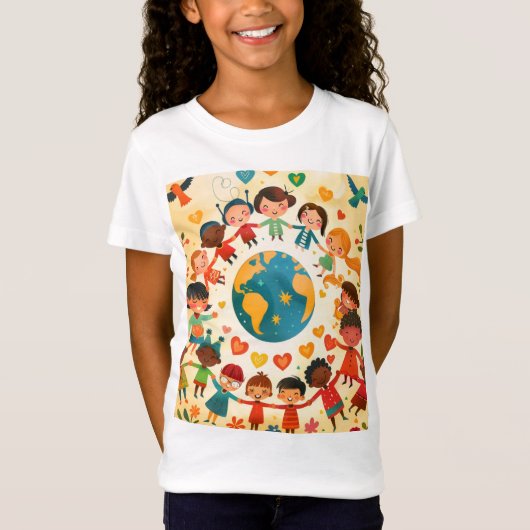 世界の子供たち - 多様性と平和 - Tシャツ (正面)
