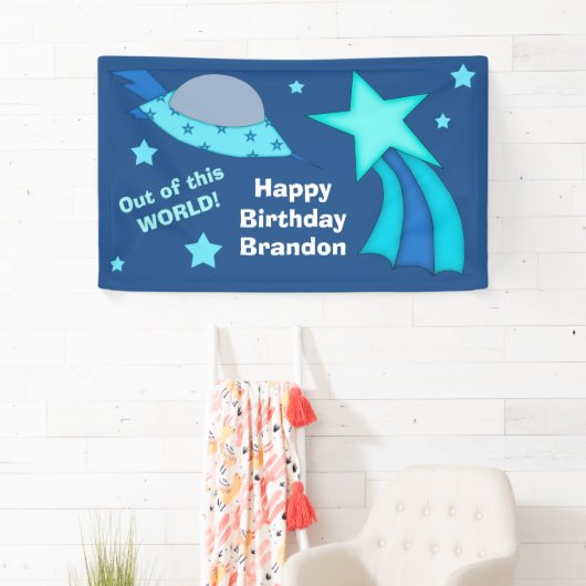 世界の宇宙船の誕生会から 横断幕 (インサイチュ)