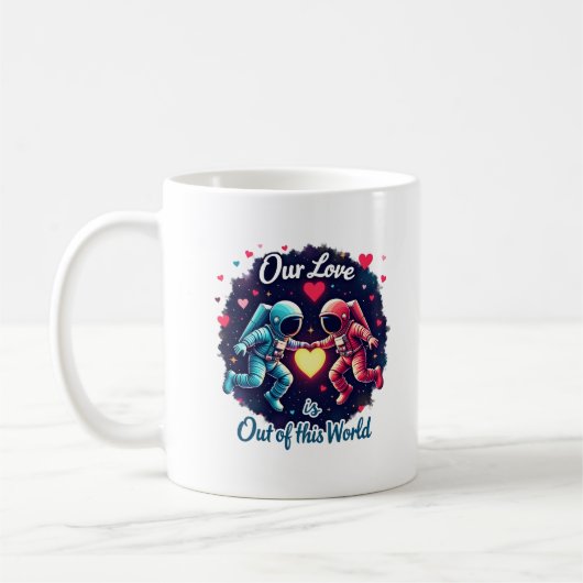 世界の宇宙飛行士がアートワークを愛する コーヒーマグカップ (左)