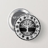 世界の宗教の生命の樹 缶バッジ (正面&裏面)