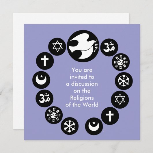 世界の宗教の記号 招待状 (正面/裏面)