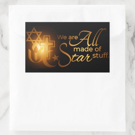 世界の宗教はすべてスター物 長方形シール (バッグ)