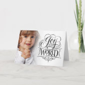 世界の宗教クリスマスの書道への喜び シーズンカード (正面)