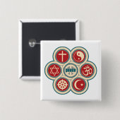 世界の宗教平和 缶バッジ (正面&裏面)