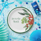 世界の宗教赤い緑のクリスマスへの喜び ペーパープレート (パーティー)