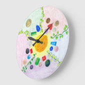 世界の宝石と真珠の時計 ラージ壁時計 (傾斜)