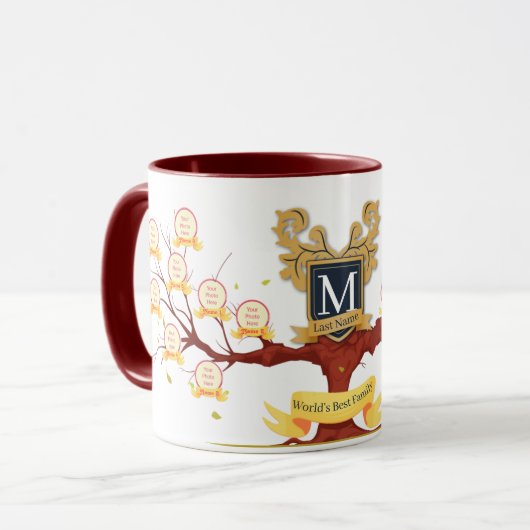 世界の家族のツリー最高の写真のコラージュをパーソナライズ マグカップ (正面左)