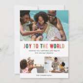 世界の家族への喜び3つの写真クリスマス シーズンカード (正面)