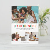 世界の家族への喜び3つの写真クリスマス シーズンカード (スタンド正面)