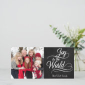 世界の家族写真の休日へのクリスマスの喜び シーズンカード (スタンド正面)