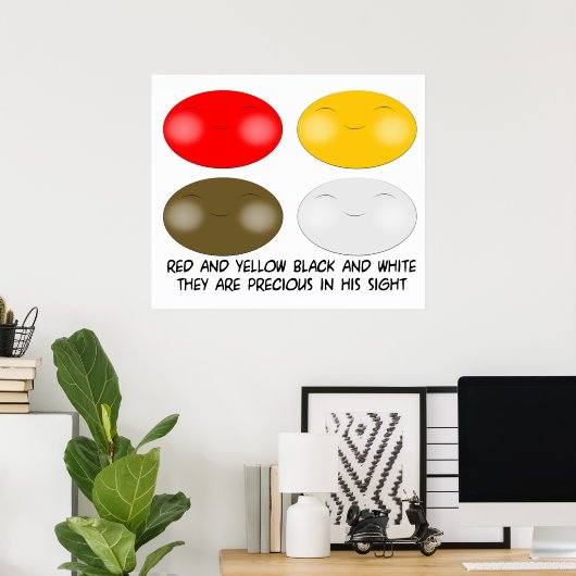 世界の小さな子どもたちを愛するイエス ポスター (ホームオフィス)