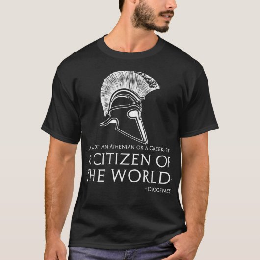 世界の市民 古代ギリシャ哲学 ディオゲネス Tシャツ (正面)