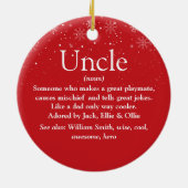 世界の常最高のに叔父の定義写真のクリスマス セラミックオーナメント (裏面)