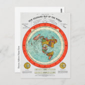 世界の平らな地球の地球の新しい標準地図 ポストカード (正面/裏面)