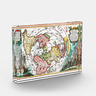 世界の平らな地球の大地のFirmaの平らな地図 フォトブロック