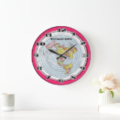 世界の平らな地球のGleasonsの静止した地図 ラージ壁時計 (ホーム)