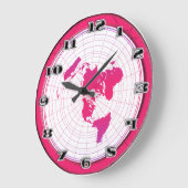 世界の平らな地球のGleasonsの静止した地図 ラージ壁時計 (傾斜)