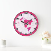 世界の平らな地球のGleasonsの静止した地図 ラージ壁時計 (ホーム)