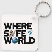 世界の平和と自由、戦争ストップが望ましい キーホルダー (裏面)