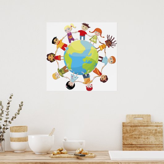 世界の平和のための子供 ポスター (キッチン)