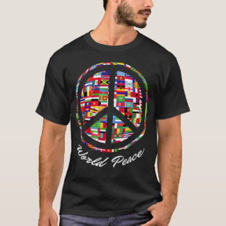 世界の平和のシンボル 国旗 国際 Tシャツ
